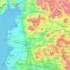 Mappa topografica Lancashire, altitudine, rilievo