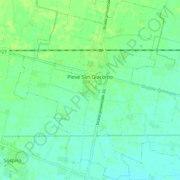 Mappa topografica Pieve San Giacomo, altitudine, rilievo