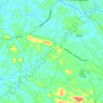 Mappa topografica Vengola, altitudine, rilievo