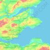 Mappa topografica Fife, altitudine, rilievo