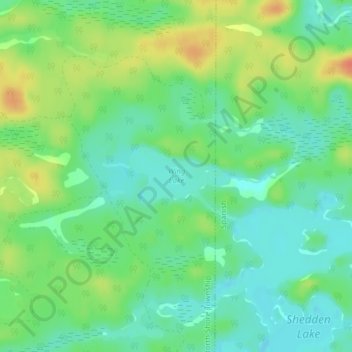 Mappa topografica Wing Lake, altitudine, rilievo