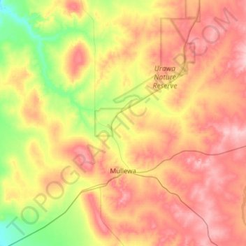Mappa topografica Mullewa, altitudine, rilievo