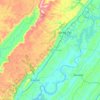 Mappa topografica Rhea County, altitudine, rilievo