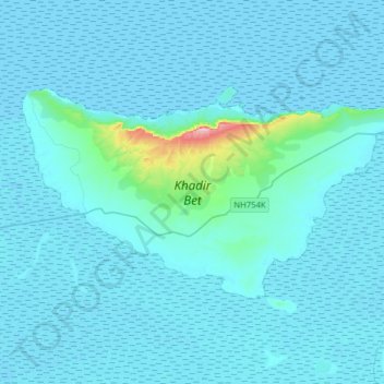 Mappa topografica Khadir Bet, altitudine, rilievo