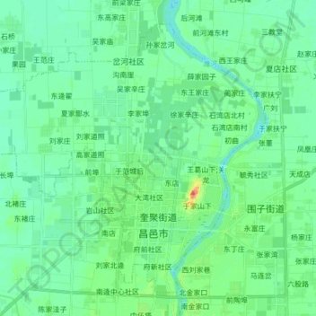 Mappa topografica 奎聚街道, altitudine, rilievo