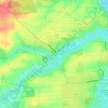 Mappa topografica Frankenbach, altitudine, rilievo