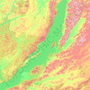 Mappa topografica Lac Baïkal, altitudine, rilievo