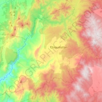 Mappa topografica Chiquilistlán, altitudine, rilievo