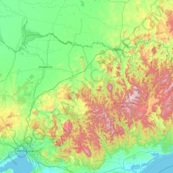 Mappa topografica Hume, altitudine, rilievo
