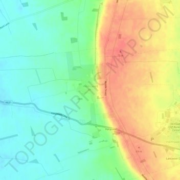 Mappa topografica Hemswell CP, altitudine, rilievo