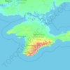 Mappa topografica Crimean Peninsula, altitudine, rilievo