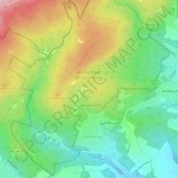 Mappa topografica Steinberg, altitudine, rilievo