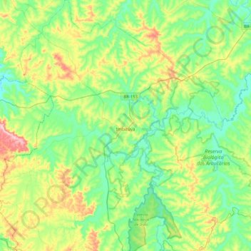 Mappa topografica Imbituva, altitudine, rilievo