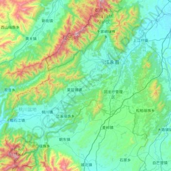 Mappa topografica 江永县, altitudine, rilievo