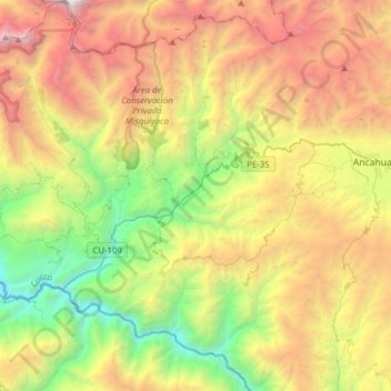 Mappa topografica Limatambo, altitudine, rilievo