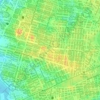 Mappa topografica Jardim Guanabara, altitudine, rilievo