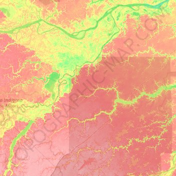 Mappa topografica Beruri, altitudine, rilievo