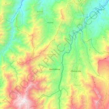 Mappa topografica Bochalema, altitudine, rilievo