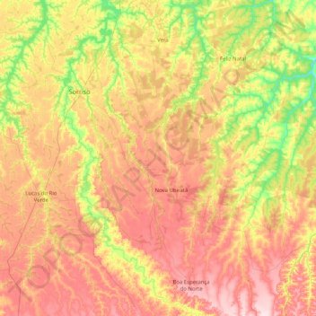 Mappa topografica Vera, altitudine, rilievo