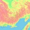 Mappa topografica Магаданская область, altitudine, rilievo