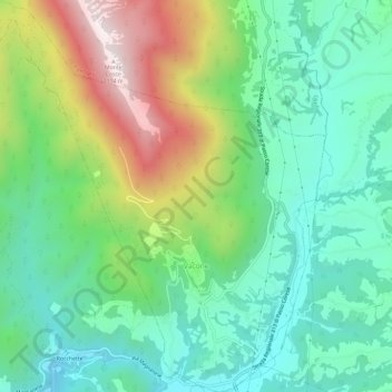 Mappa topografica Vacone, altitudine, rilievo