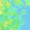Mappa topografica Portsmouth, altitudine, rilievo