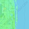 Mappa topografica West Palm Beach, altitudine, rilievo