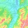 Mappa topografica Gruyères, altitudine, rilievo