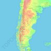 Mappa topografica Patagonia, altitudine, rilievo