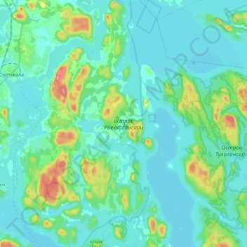 Mappa topografica остров Риеккалансари, altitudine, rilievo