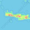 Mappa topografica Creta, altitudine, rilievo
