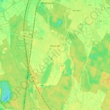 Mappa topografica Wiesental, altitudine, rilievo
