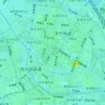 Mappa topografica 人民公园, altitudine, rilievo