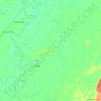 Mappa topografica Ревдинское сельское поселение, altitudine, rilievo