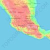 Mappa topografica America/Mexico_City Timezone, altitudine, rilievo