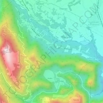 Mappa topografica Naranjal, altitudine, rilievo