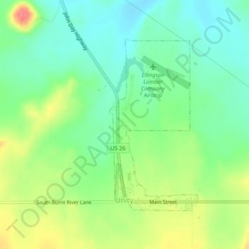 Mappa topografica Unity, altitudine, rilievo