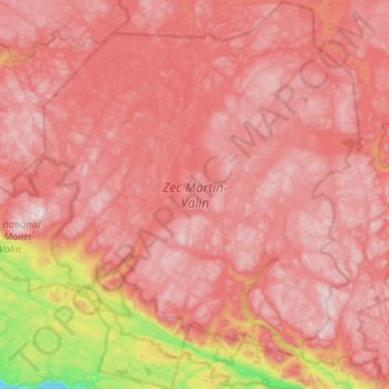 Mappa topografica ZEC Martin-Valin, altitudine, rilievo