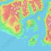 Mappa topografica Area F (West Howe Sound), altitudine, rilievo