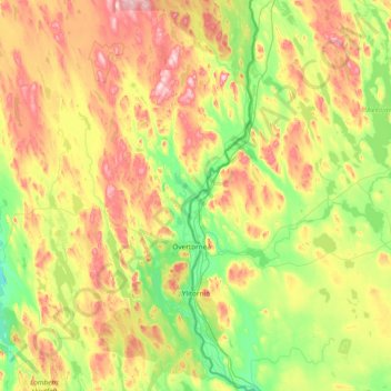 Mappa topografica Ylitornio, altitudine, rilievo