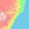 Mappa topografica KwaZulu-Natal, altitudine, rilievo