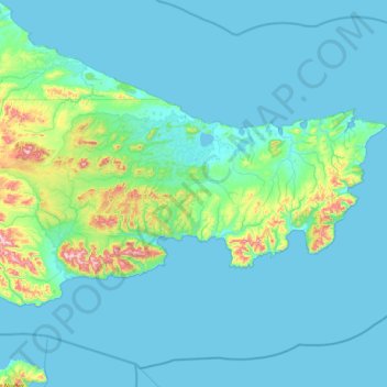 Mappa topografica Península Mitre, altitudine, rilievo