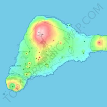 Mappa topografica Isla de Pascua, altitudine, rilievo
