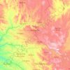 Mappa topografica Mesorregião Triângulo Mineiro/Alto Paranaiba, altitudine, rilievo