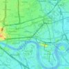 Mappa topografica London Borough of Tower Hamlets, altitudine, rilievo