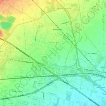 Mappa topografica Castegnato, altitudine, rilievo