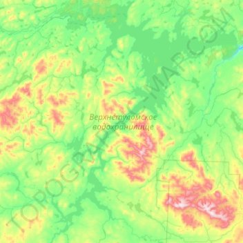 Mappa topografica Верхнетуломское водохранилище, altitudine, rilievo