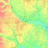 Mappa topografica Pitt County, altitudine, rilievo