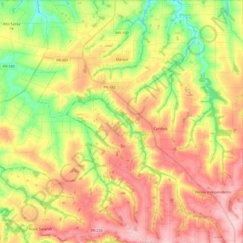 Mappa topografica Maripá, altitudine, rilievo