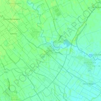 Mappa topografica Marzano, altitudine, rilievo